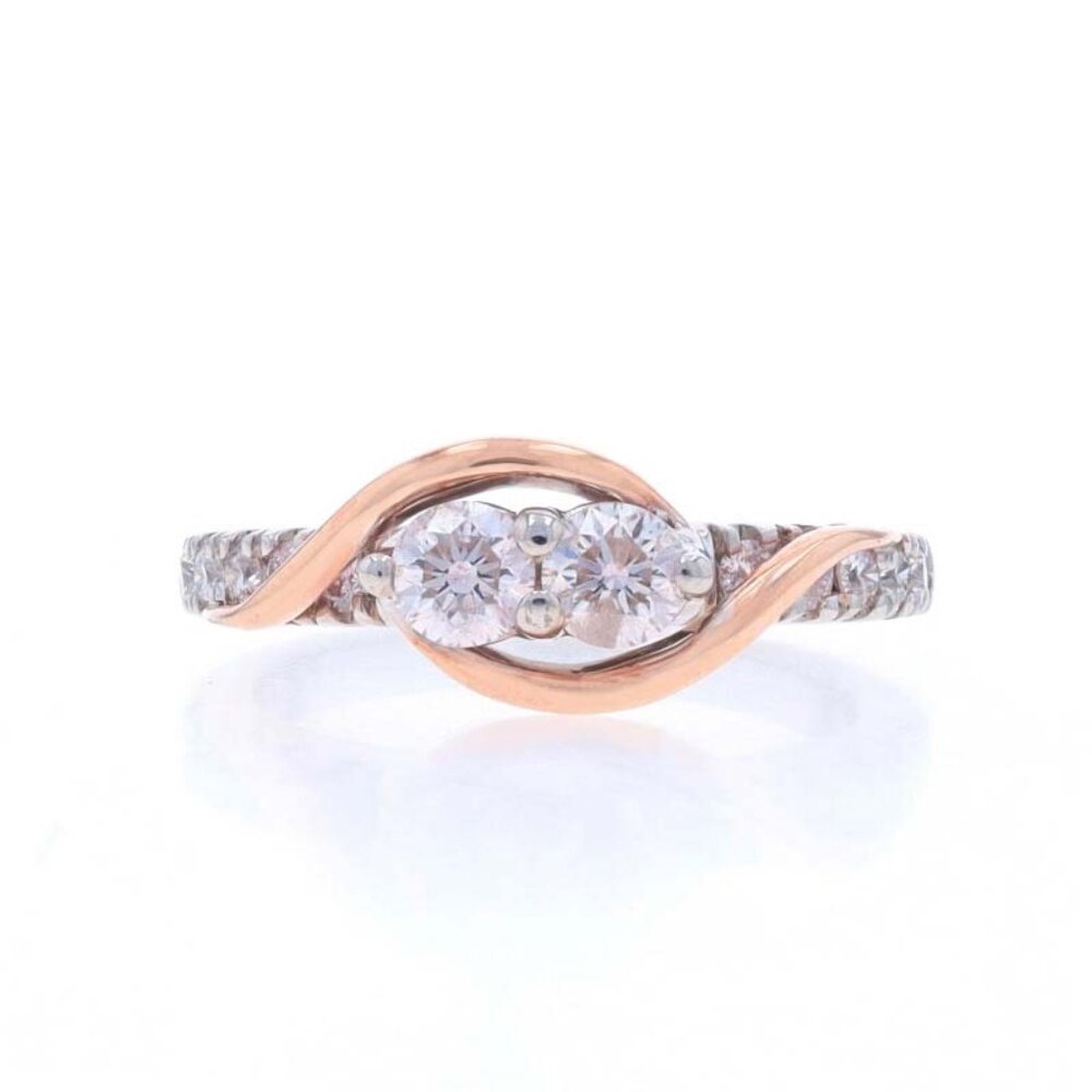 Ever Us Diamond Two-Stone Engagement Ring White Gold 14k Round Brilliant 1.00ctw